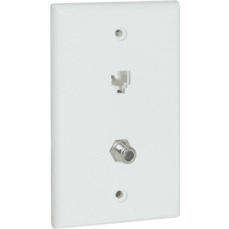 MODULAR WALL JACK COMBO  WHITE - WJ-64F-W