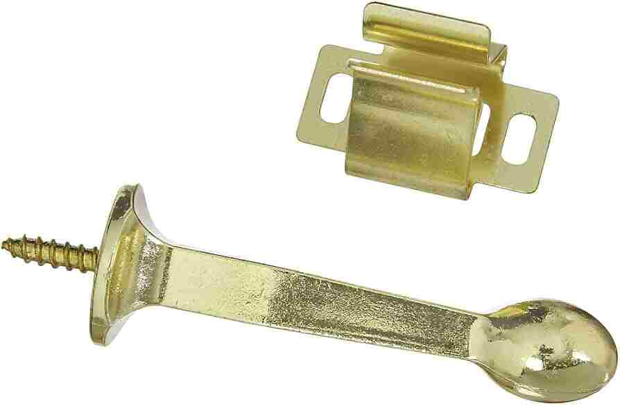 NATIONAL DOOR STOP w/HOLDER BRASS - N276-634