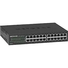 NETGEAR - 24 PORT GIGABIT UNMANAGED SWITCH DESKTOP STUARDY METAL FANLESS HOUSING - GS324