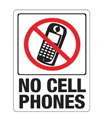 NO CELL PHONES SIGN 8.5" X 12" HY-KO - 20618