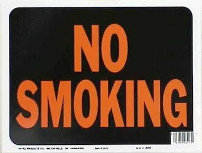 NO SMOKING SIGN 9" X 12" HY-KO - 3013