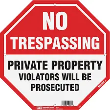 NO TRESPASSING SIGN 12" X 12" HY-KO - OCT-110