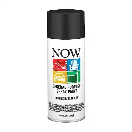 NOW SPRAY PAINT FLAT BLACK 9oz - 21211