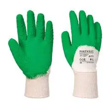 OPEN BACK LATEX GLOVE WHITE/GREEN LARGE PORTWEST - A171W3RL