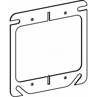 ORBIT 4" SQUARE 2-GANG FLAT STEEL DEVICE RING - 42000
