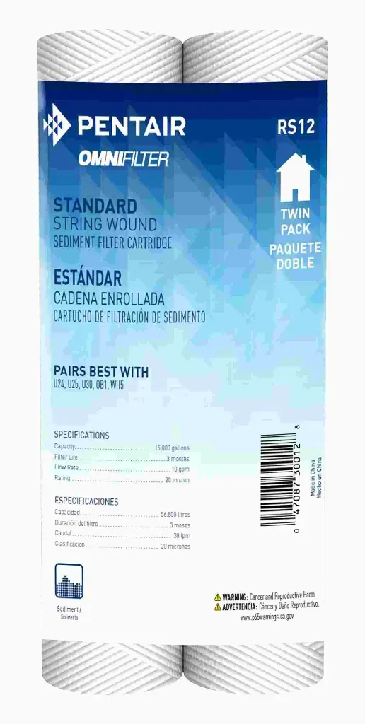 PENTAIR RS12 MICRON REDUCTION WATER FILTER 2 IN PACK - RS12
