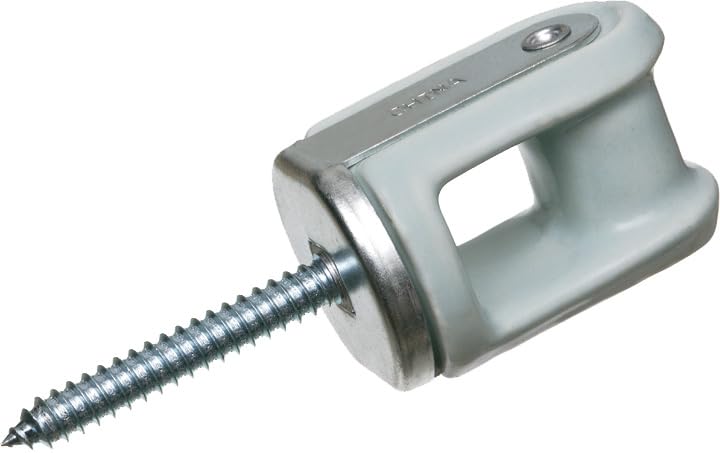 PORCELAIN WIRE HOLDER WITH 3/8" x 2-1/4" LAG BOLT PWHL