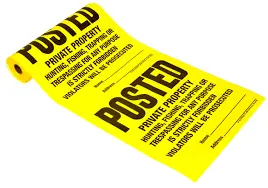 "POSTED" TYVEK SIGN ROLL 3" X 12" ROLL OF 100PCS HY-KO - TSR-100