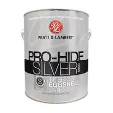 PRATT & LAMBER PRO-HIDE SILVER INTERIOR LATEX PAINT EGGSHELL PRO WHITE 5 GAL - 0000Z5489-20