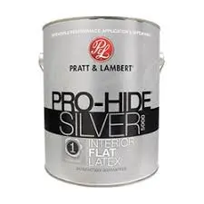 PRATT & LAMBER PRO-HIDE SILVER INTERIOR LATEX PAINT FLAT BRIGHT WHITE BASE 5 GAL - 0000Z5380-20