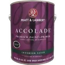 PRATT& LAMBERT ACCOLADE INTERIOR LATEX PAINT SATIN DEEP BASE 1GAL