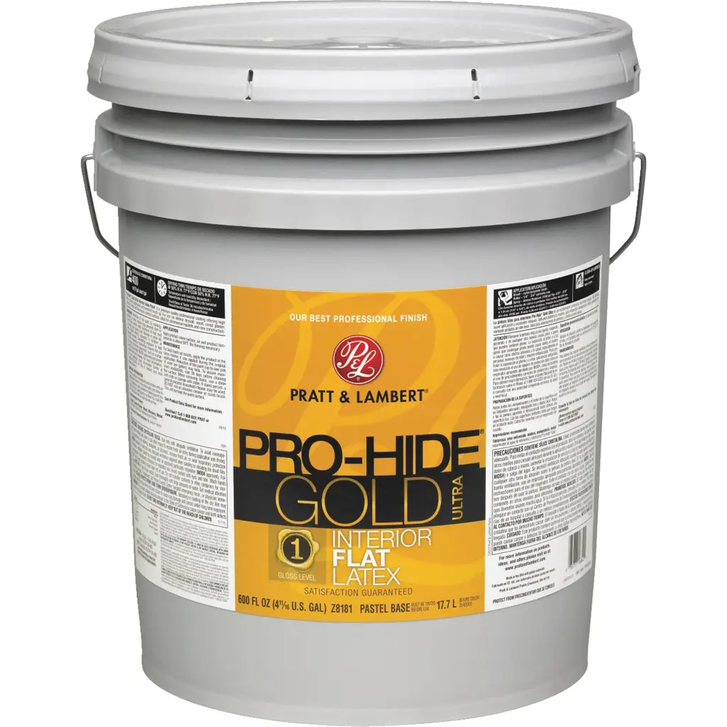 PRATT& LAMBERT PRO-HIDE GOLD ULTRA INTERIOR LATEX PAINT SATIN PASTEL BASE 5 GAL - 0000Z9481-20