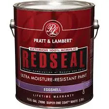 PRATT& LAMBERT REDSEAL ACRYLIC EXTERIOR LATEX EGGSHELL PAINT BASE 1 WHITE 1 GAL - 0000Z1891-16