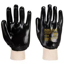 PVC BLACK KNITWRIST GLOVE LARGE PORTWEST - A400BKRL