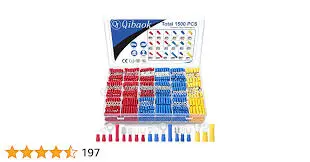 QIBAOK 1500PCS WIRE CONNECTORS INSULATED ELECTRICAL WIRE TERMINAL WIRE