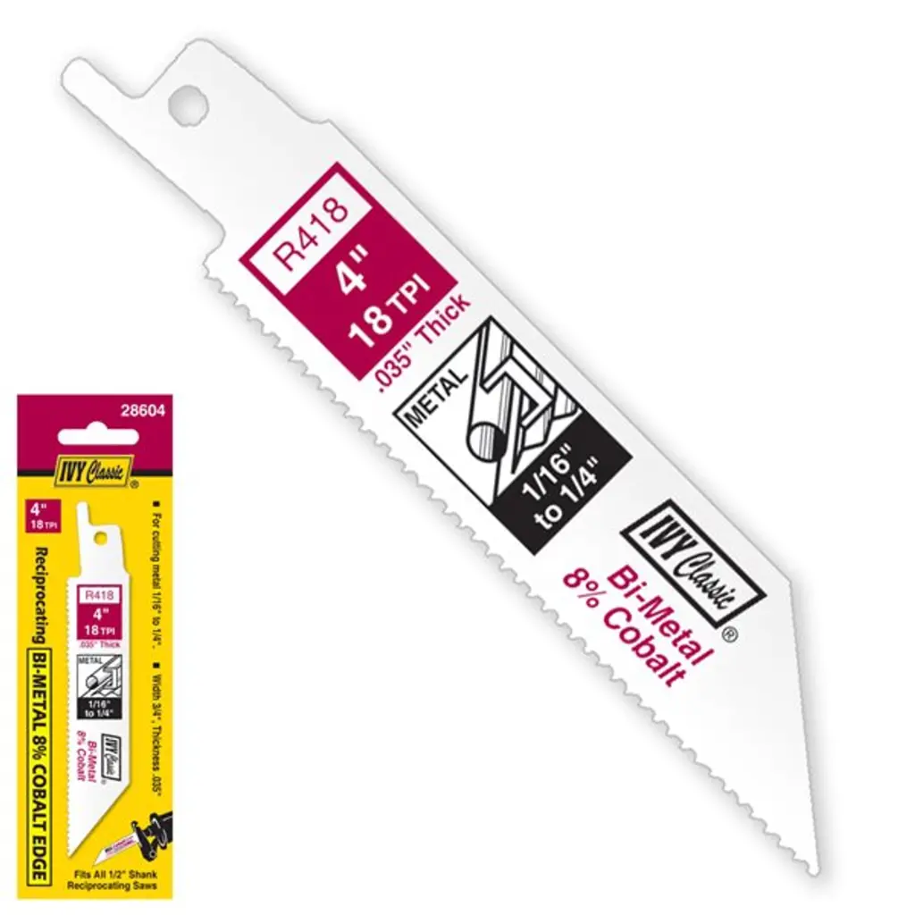 R418C 4" 18T BI-METAL RECIP SAW BLADE IVY - 28604