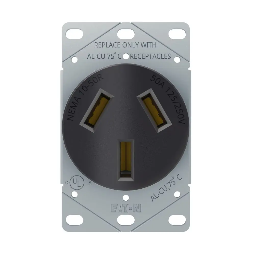 RANGE FLUSH OUTLET 50A/250V 32B - COOPER WIRING DEVICE - AH32BK-F