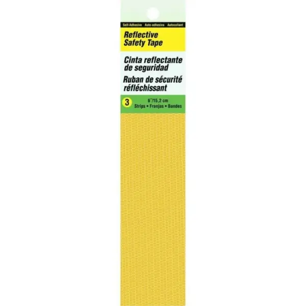 REFLECTIVE YELLOW SAFETY TAPE SIGN 6" X 1" HY-KO - TP-3Y