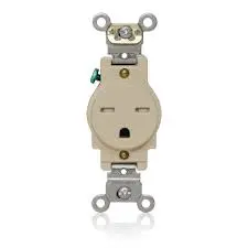 Recep Single Round 250V 15A Ivory VT-T
