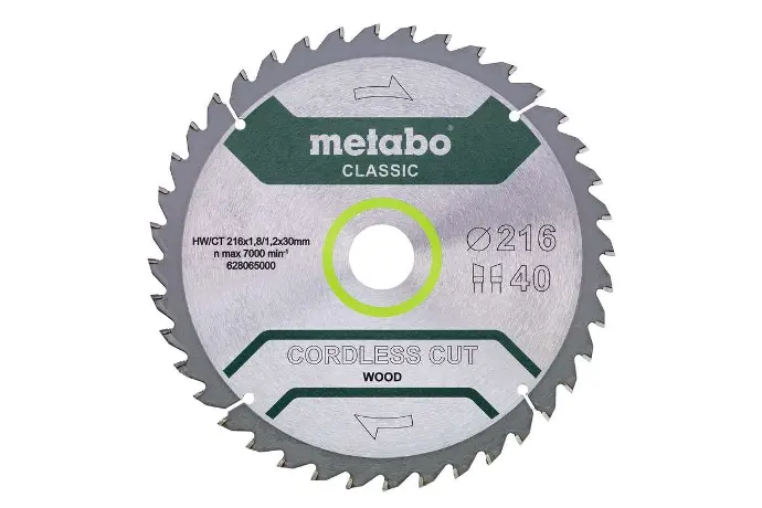 SAW BLADE "PRECISION CUT WOOD - CLASSIC", 216X30, Z40 WZ 5 METABO - 628065000