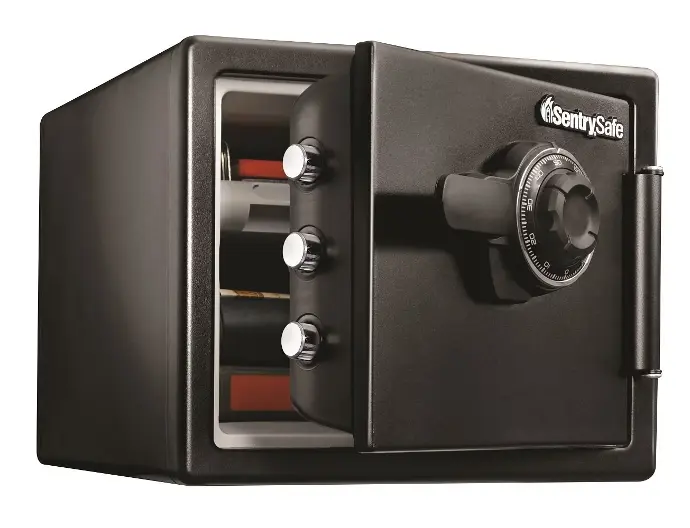 SENTRY SAFE SFW082CTB FIREPROOF & WATERPROOF SAFE WITH DIAL COMBINATIO...