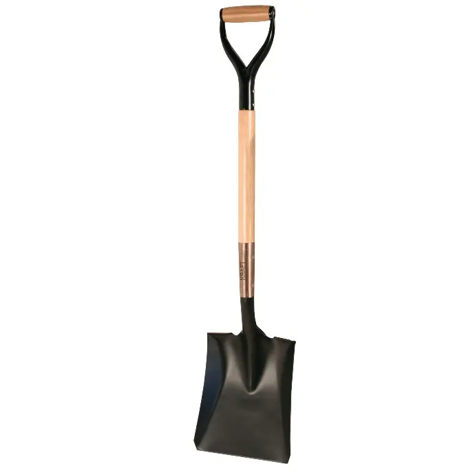 D-HANDLE SQUARE POINT SHOVEL, WOODEN HANDLE OMEGA - SHSPOM