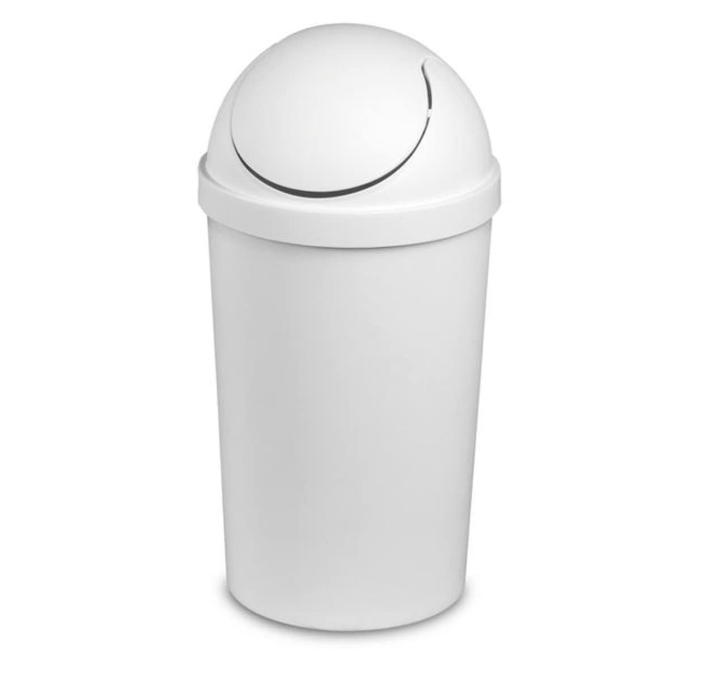 STERILITE WASTE BASKET SWING TOP 12 QT WHITE