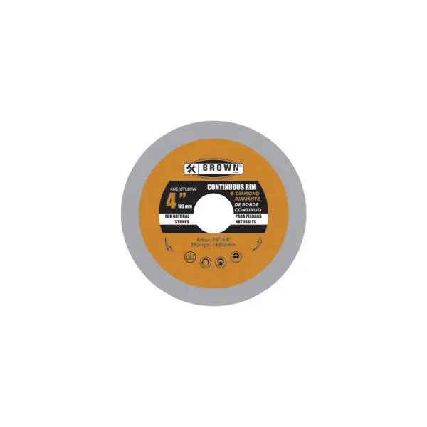 T-4" X 0.07 X 10MM X 7/8-5/8 PREM CONT RIM, TILE BLADE BROWN - 4HS10TL80W