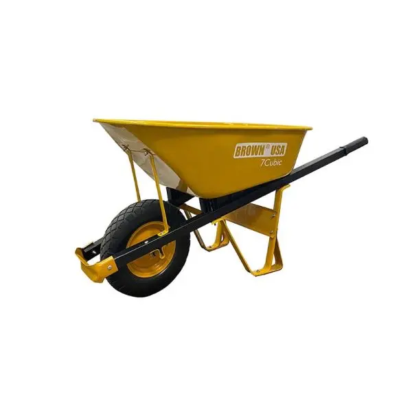 T-7CFT WHEEL BARROW SOLID TIRE SQUARE STEEL HANDLES - BRWB006