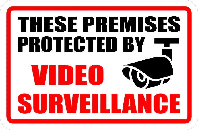 THESE PREMISES PROTECTED BY VIDEO SUREILLIANCE SIGN 8.5" X 12" HY-K...