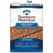 THOMPSON WATERPROOFING STAIN TRANSPARENT SOLID CLEAR CHESTNUT BROWN...