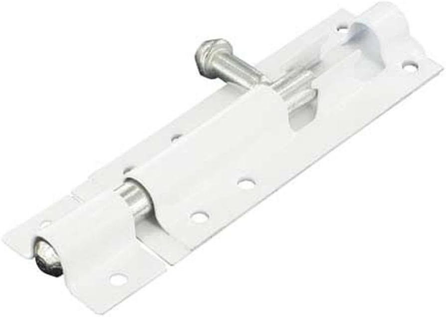 TOWER BOLT WHITE ZINC 4" WITH SCREW - DX143