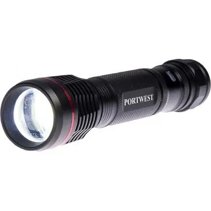 USB BLACK RECHARGEABLE FLASHLIGHT PORTWEST - PA75BKR