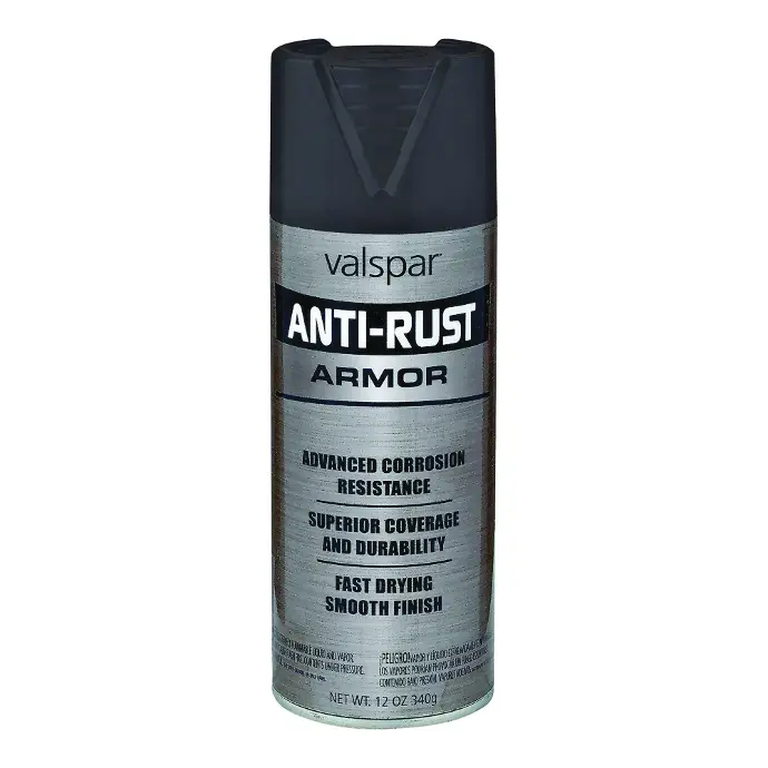 VALSPAR 21926.076 ANTI RUST FLAT BLACK SPRAY CAN - 044.0021926.076