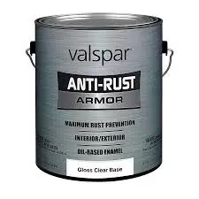 VALSPAR INTERIOR/EXTERIOR  ANTI-RUST ARMOR OIL GLOSS ENAMEL SATIN BLACK QUART - 044.0021825.005