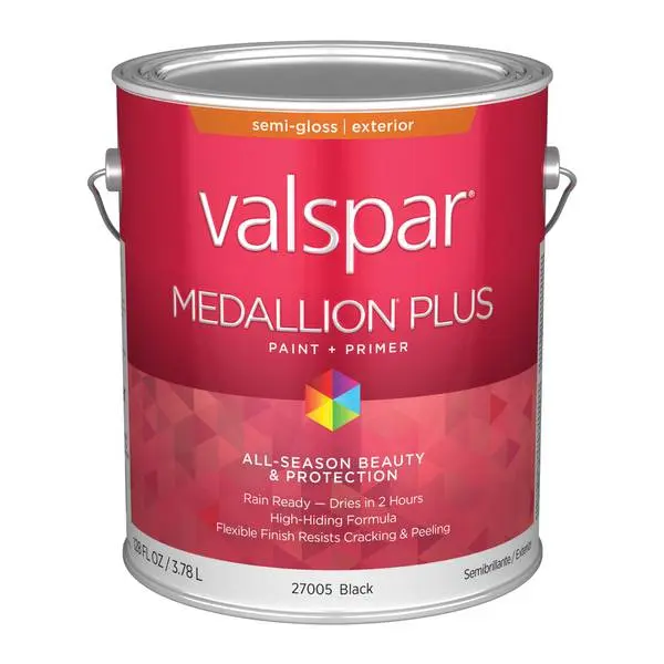 VALSPAR MEDALLION EXTERIOR PAINT SEMI-GLOSS BLACK 1GAL - 027.000431