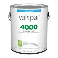 VALSPAR PROFESSIONAL 4 INTERIOR LATEX PAINT FLAT HIGH HIDE WIHTE 1 GAL - 027.0099400.007