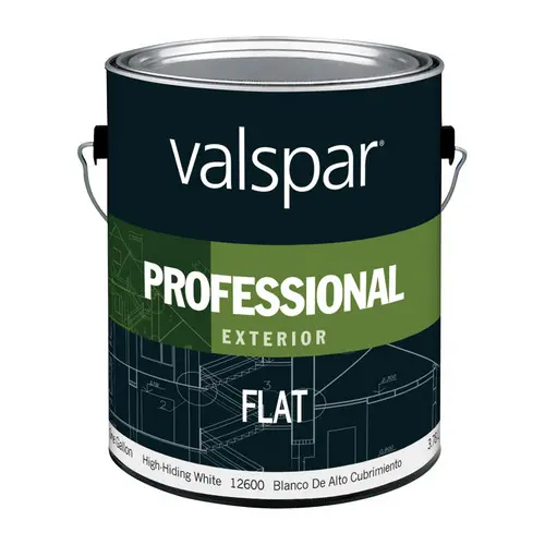 VALSPAR PROFESSIONAL EXTERIOR LATEX FLAT HIGH HIDE  WHITE 1 GAL - 045.0012600.007