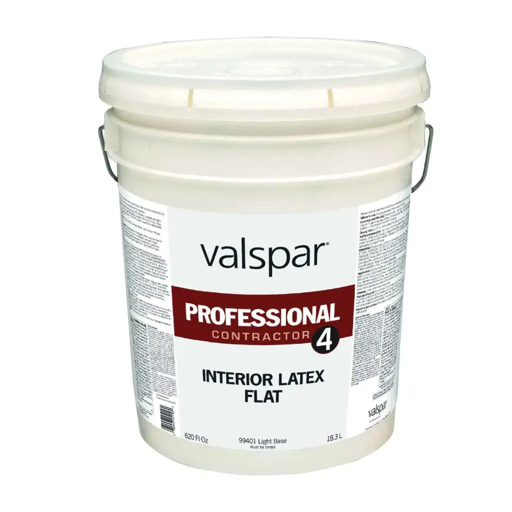 VALSPAR PROFESSIONAL INTERIOR LATEX LIGHT BASE PAINT CONTACTOR 4 SERIES 99401 5GAL - 045.0099401.008