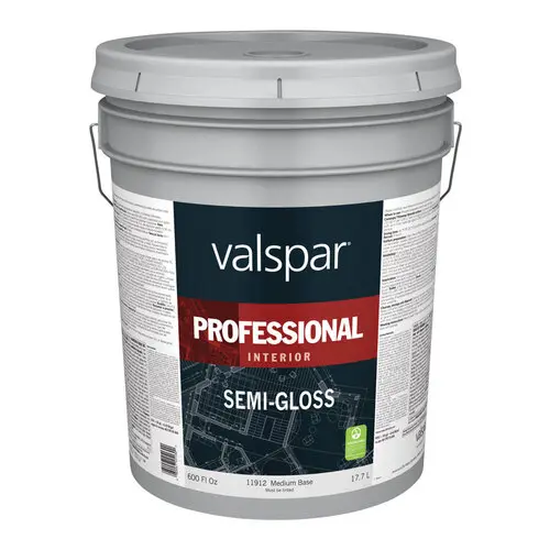 VALSPAR PROFESSIONAL INTERIOR LATEX PAINT SEMI-GLOSS MEDIUM BASE 5 GAL - 045.0011912.008