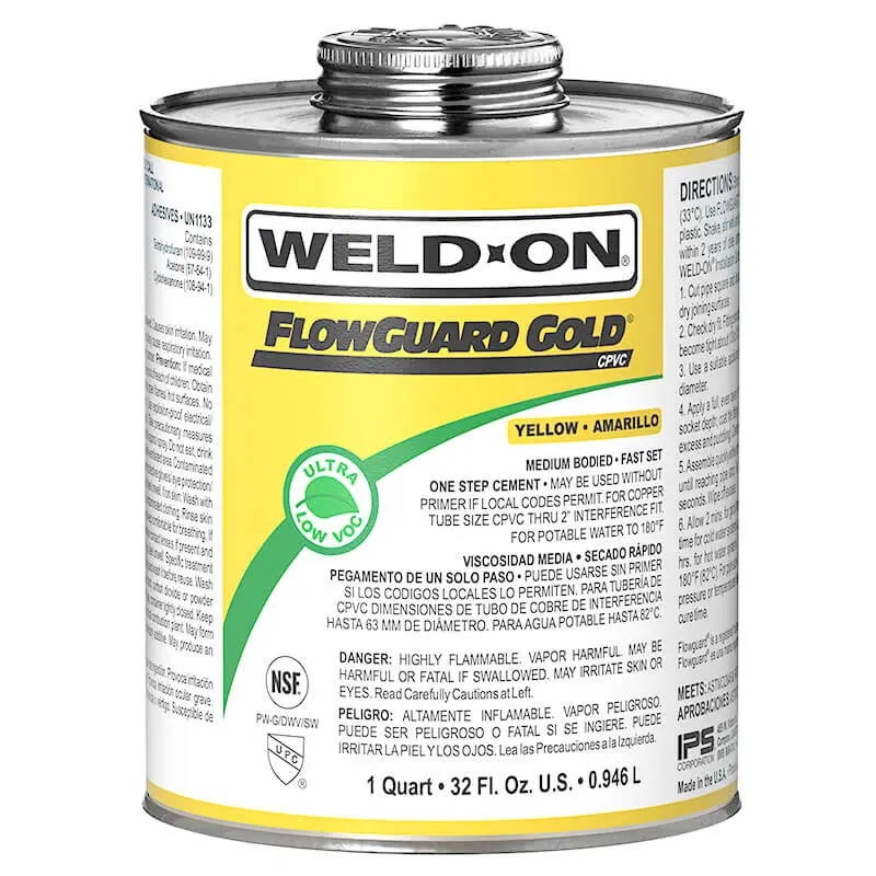 WELD ON 500TM CTS YELLOW MEDIUM BODIED FAST SET GLUE 16OZ - 14568