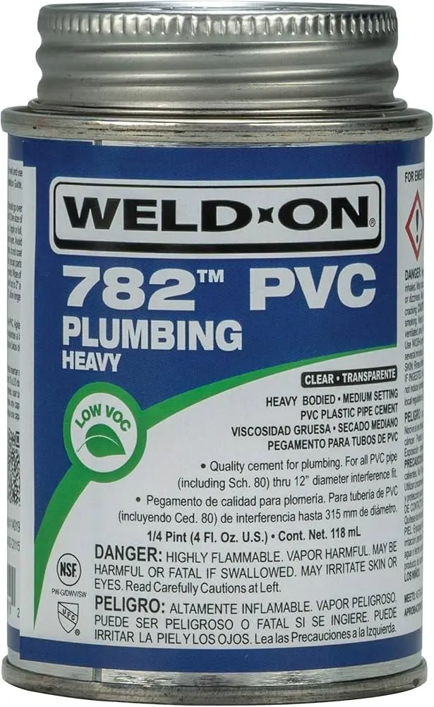 WELD ON 782 PVC PLUMBING CLEAR HEAVY BODY GLUE 4oz - 14019