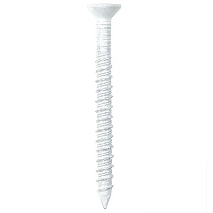 WHITE 1/4" X 2-3/4" PHILIP TAP SCREW  W/BIT - BRWTC007