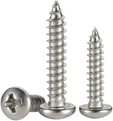 WHITE 1/4" X 3-1/4" PHILIP TAP SCREW  W/BIT - BRWTC008