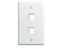 WHITE 2-PORT KEYSTONE JACK WALL PLATE 5520W/WP3402-WH