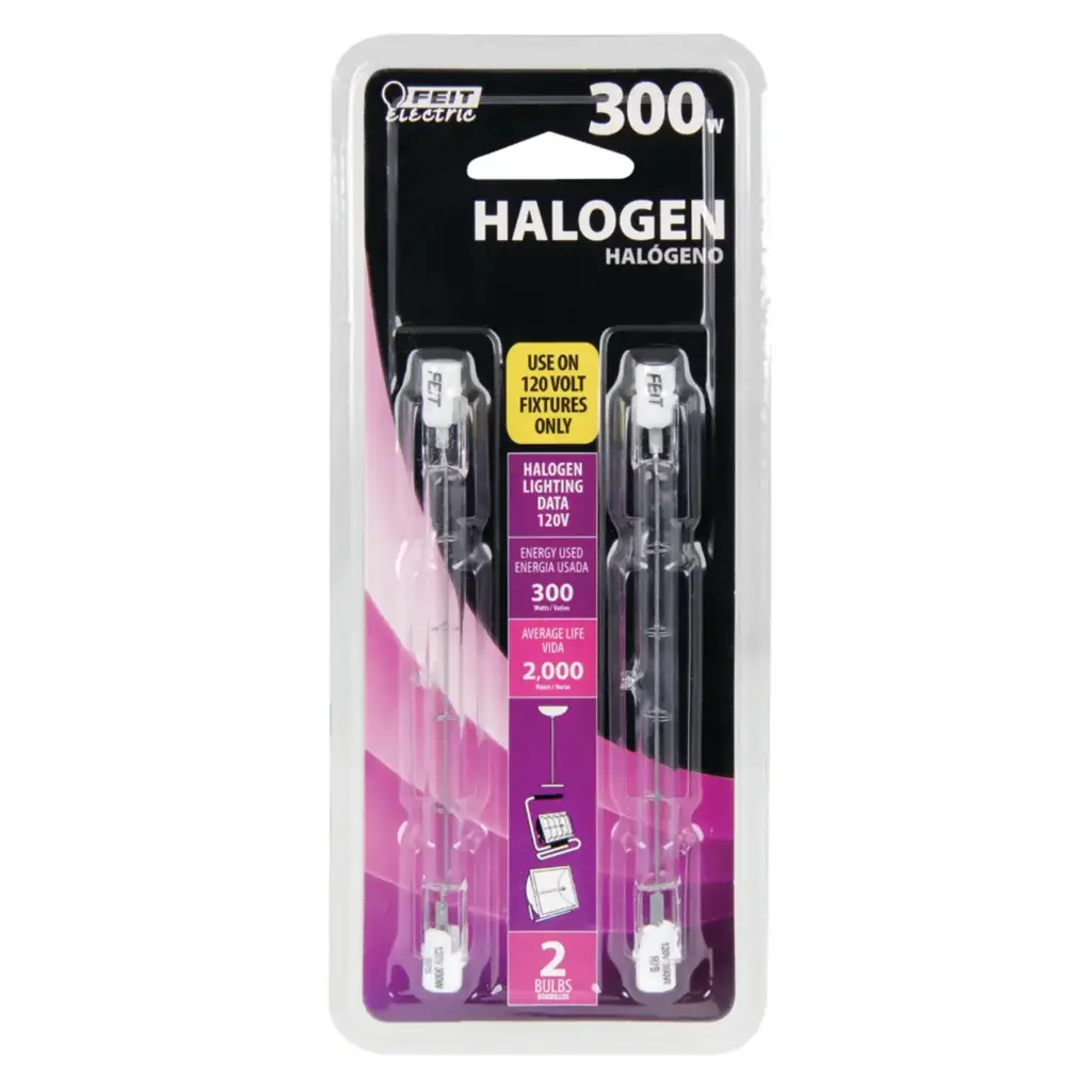 FEIT ELECTRIC 2-PACK 300-WATT T3 RSC BASE HALOGEN RS LIGHT BULBS - 6242309