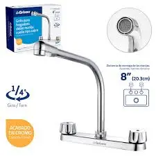 Double handle Kitchen Faucet 8'' Chrome Finish A367-15061D-K1