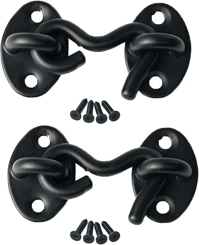 2'' HOOK AND EYE BLACK 2PCS - DX155