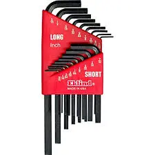 EKLIND 18-PC HEX L KEY SET .05" to 5/16" SHORT - 10018