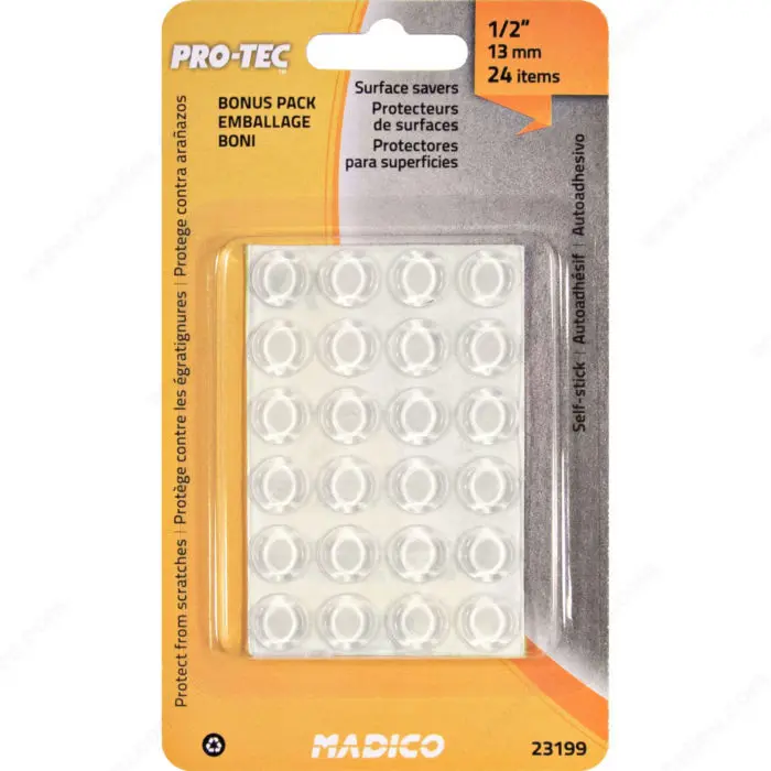 PRO-TEC 1/2" PVC ROUND BUMPER PADS - 23199